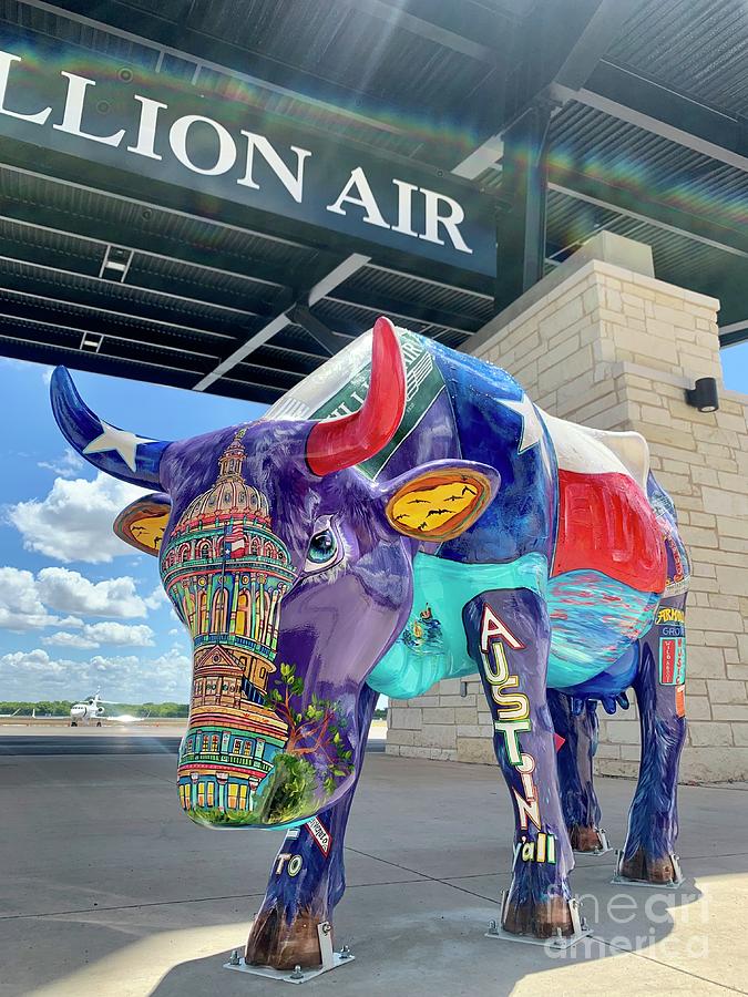 Cow Parade Painting - Mooillion Air Cow by Patti Schermerhorn