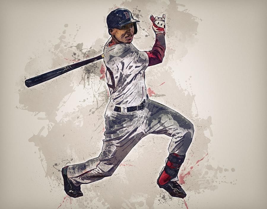 Mookie Betts Digital Art By Emiliano Patterson 