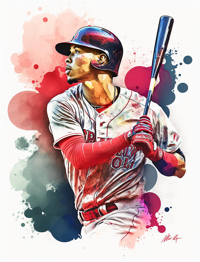 Mookie Betts Digital Art by Thuy Dinh Thi - Fine Art America