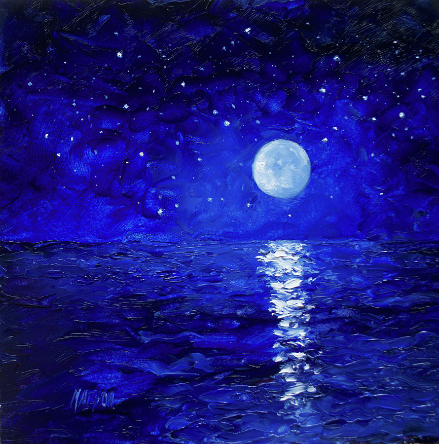 Moon And Stars Painting Painting