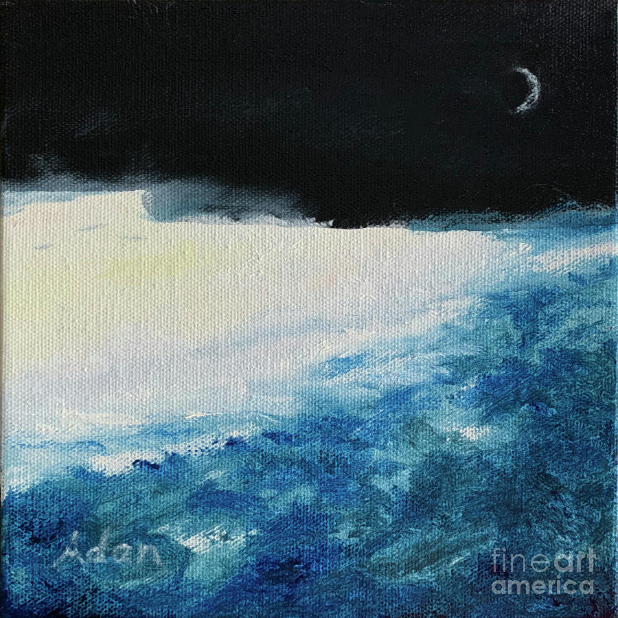 Moon at the Edge, circa 2019 Painting by Felipe Adan Lerma