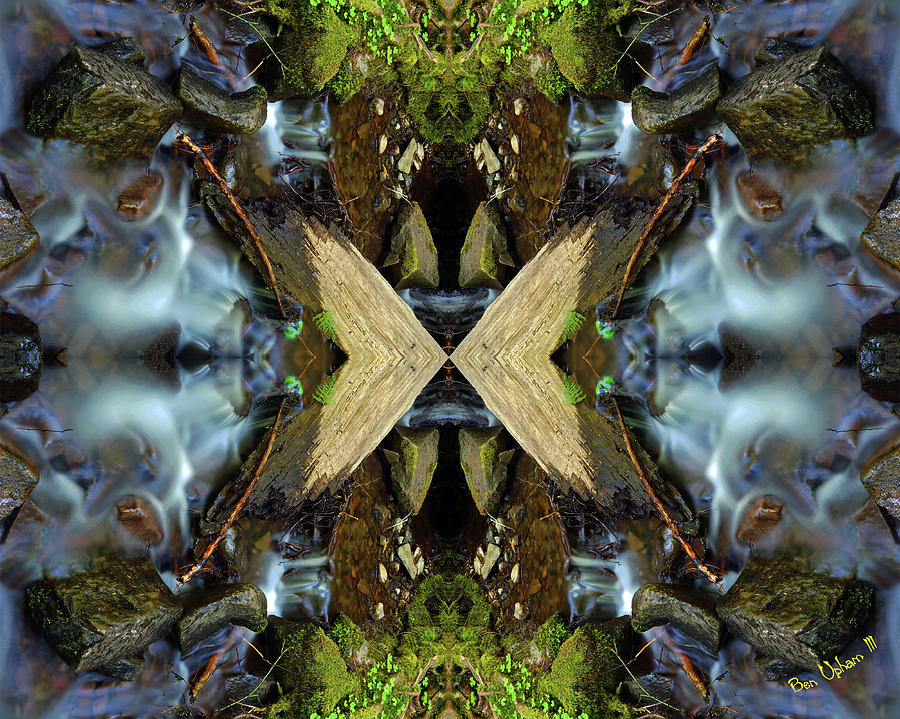 Moon Creek Mirror #2 Double Mirrored Horizontally Flipped Photograph by Ben Upham III