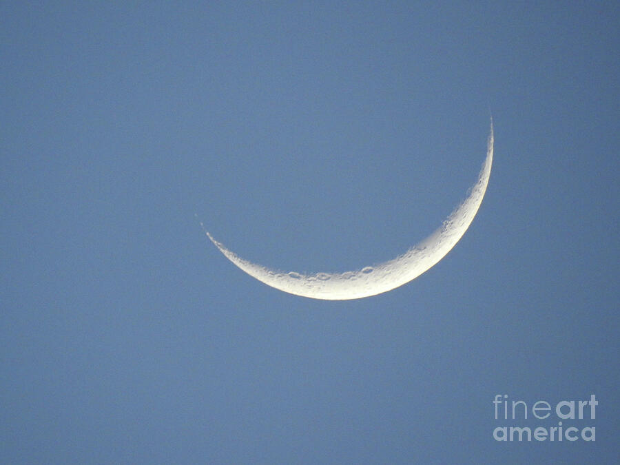 Moon Crescent Waxing Day Sky Photograph by GJ Glorijean - Fine Art America