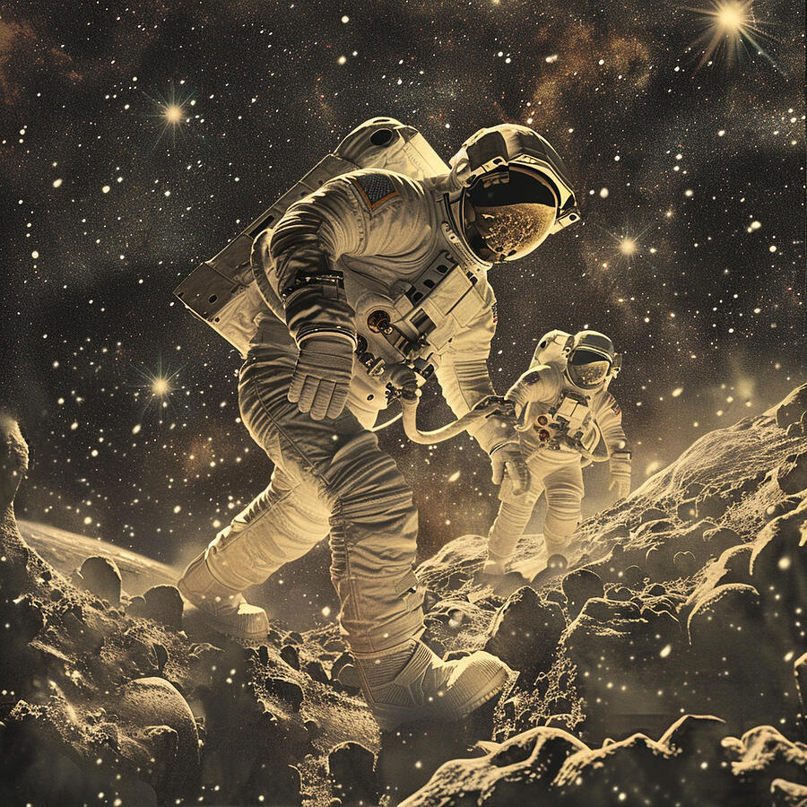 Astronaut Digital Art - Moon by Dylan Plank