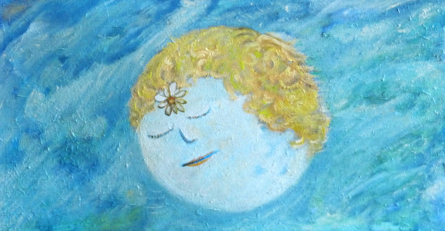 Moon Painting by Elzbieta Goszczycka