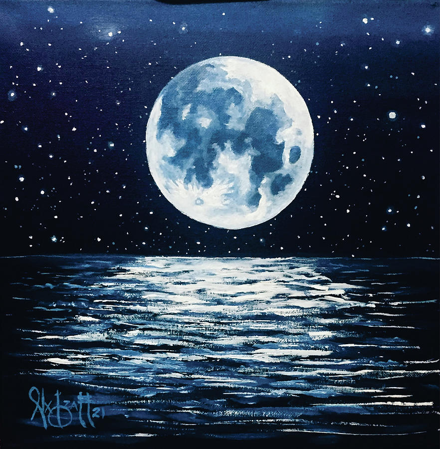 Moon Gazing Painting by Alex Izatt