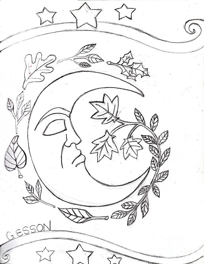 Moon Drawing by Genevieve Esson
