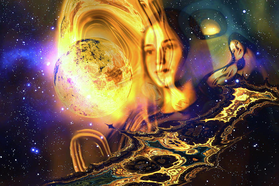 Moon Goddess 3 Digital Art by Lisa Yount