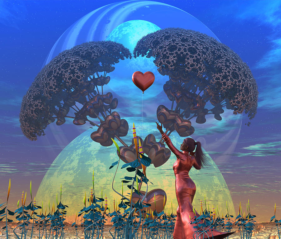 Moon Hearts Digital Art by Richard Hopkinson