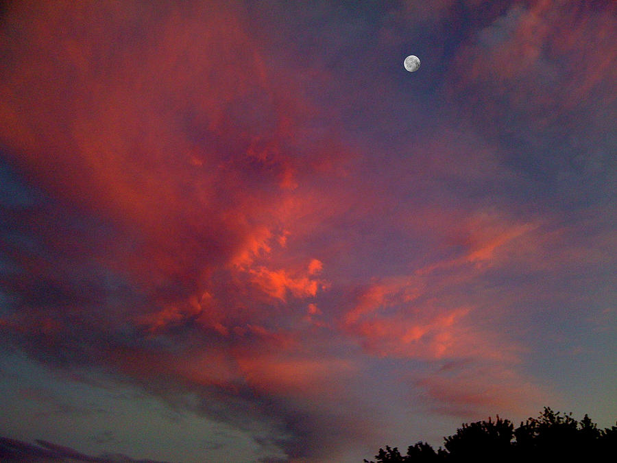 Moon in a Painted Sky Photograph by Wayne King