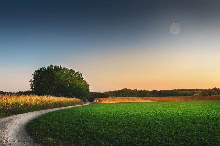 Moon in the sunset Photograph by Dejan Travica Moon in the sunset Photograph by Dejan Travica