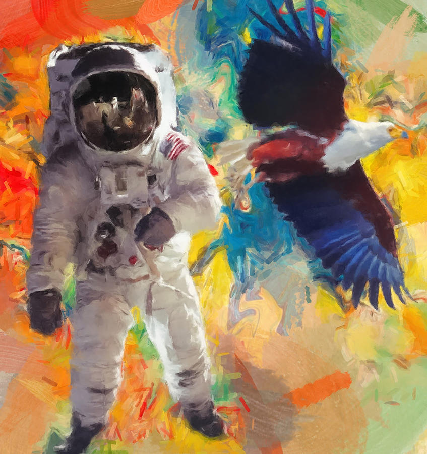 Moon Landing Painting by Gary Arnold
