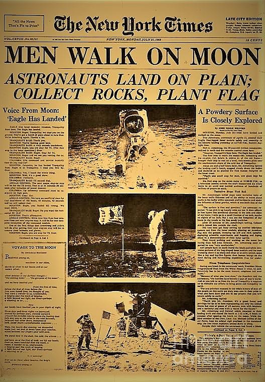 Astronaut Photograph - Moon Landing by Michael Butkovich