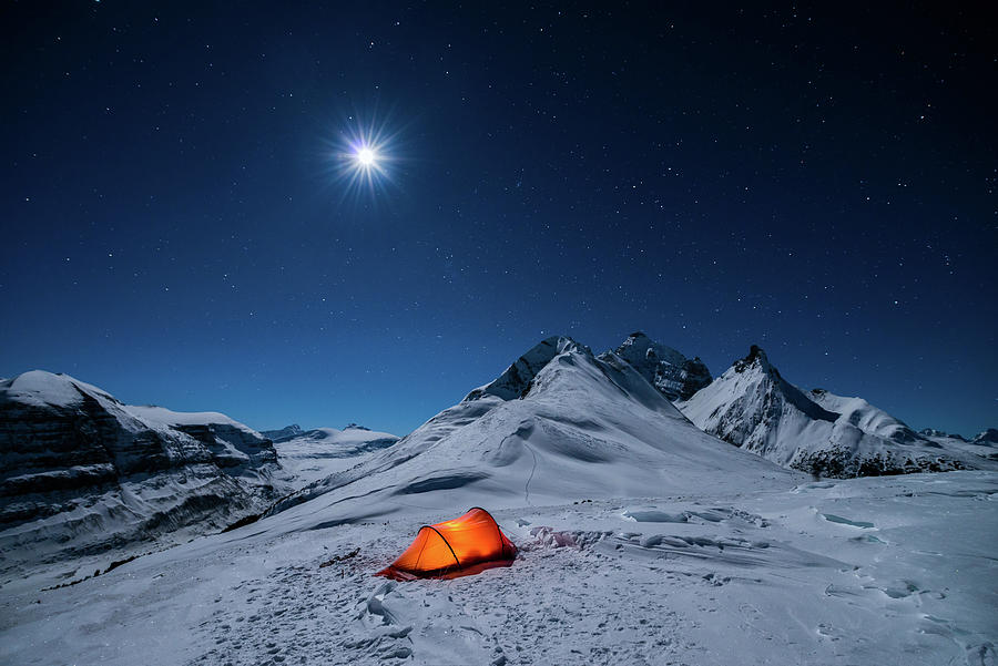 Moon Light on the Mountain Photograph by Henry w Liu