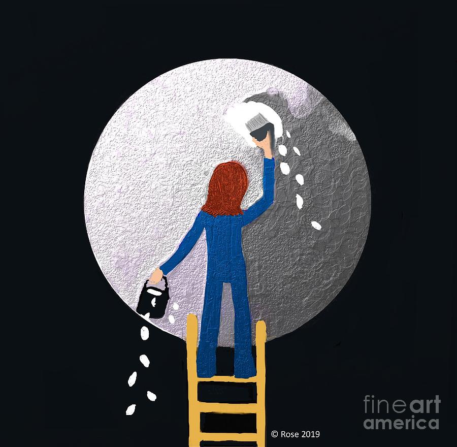 Moon maintenance  Digital Art by Elaine Hayward