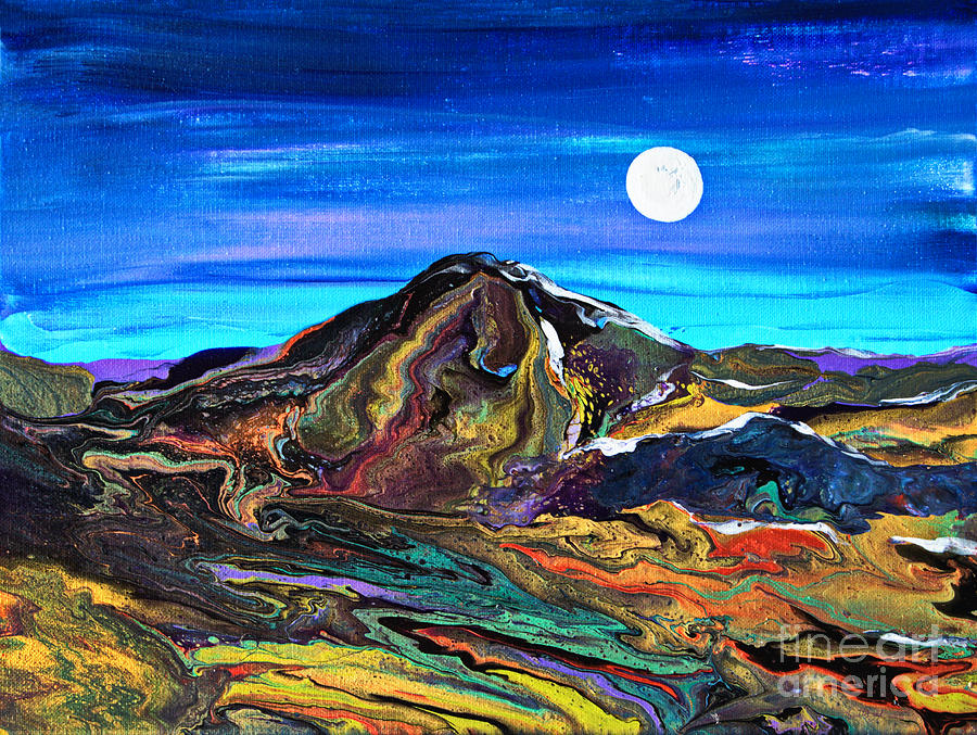 Moon Mountain #6714 A Painting by Priscilla Batzell Expressionist Art Studio Gallery
