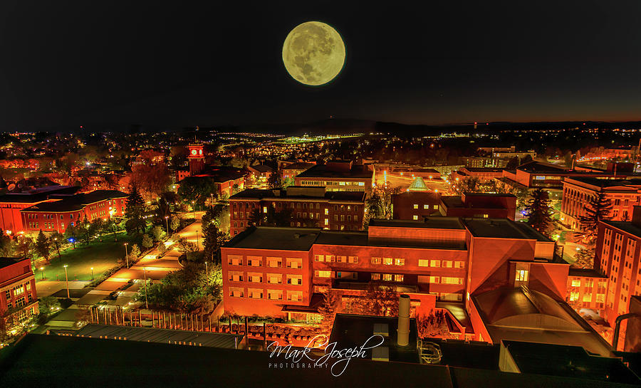 Moon on Campus Photograph by Mark Joseph
