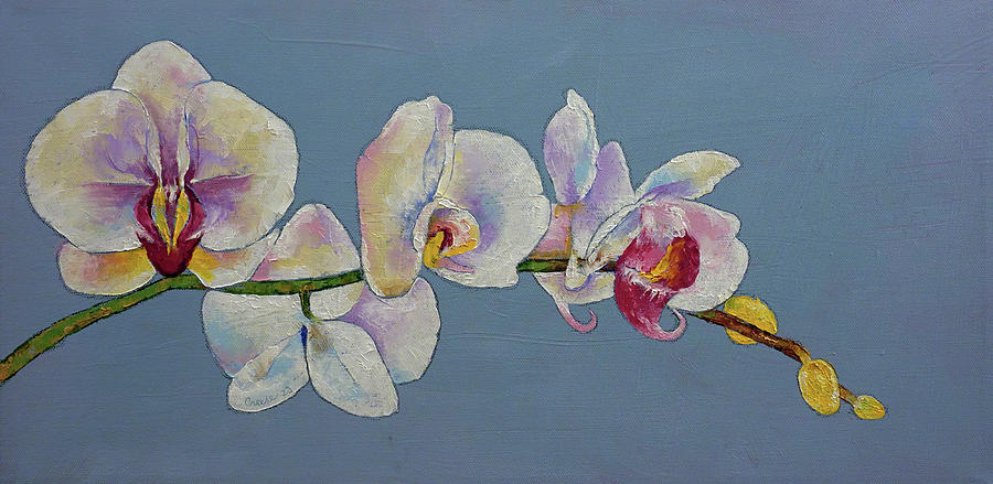 Moon Orchids Painting by Michael Creese