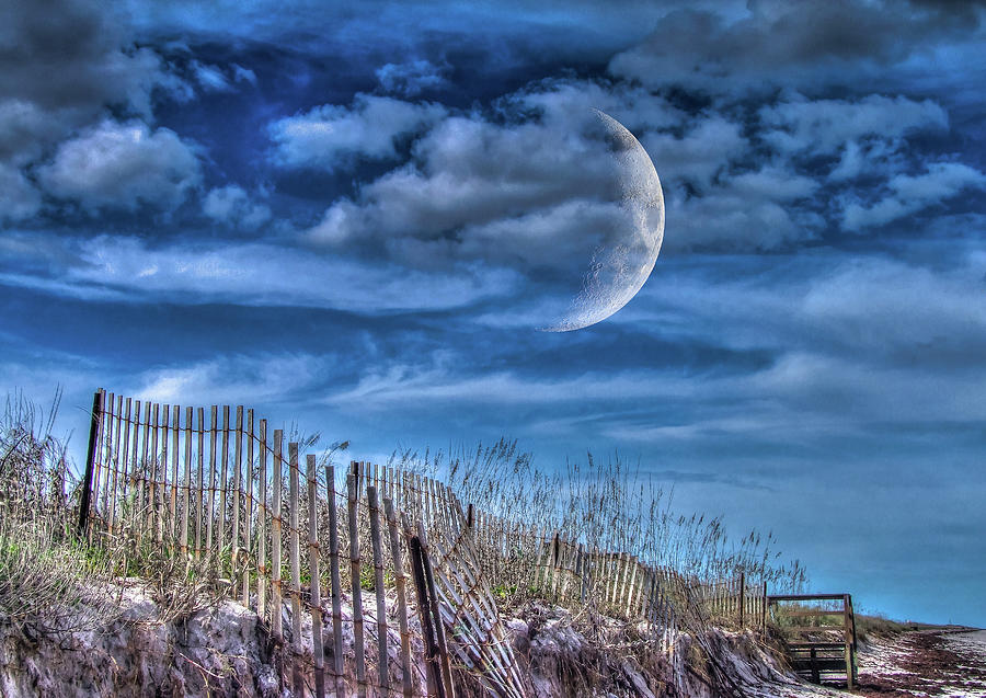 Fantasy Photograph - Moon Over a Florida Beach by Phil And Karen Rispin