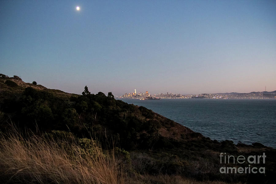 Moon Over Angel Island Photograph by Suzanne Luft