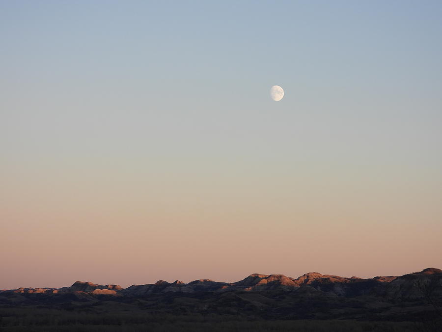 Moon Over Badlands Photograph by Amanda R Wright