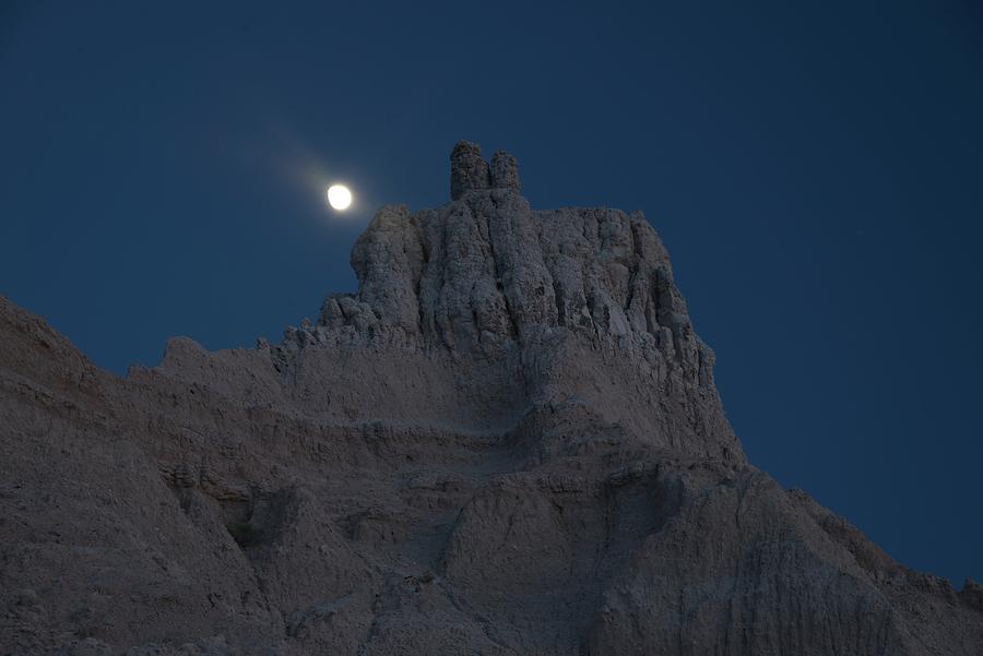 Moon Over Badlands National Park Photograph by Walt Sterneman
