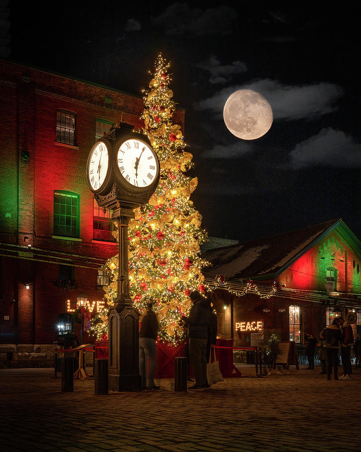 Moon Over Distillery Christmas Photograph by Dee Potter