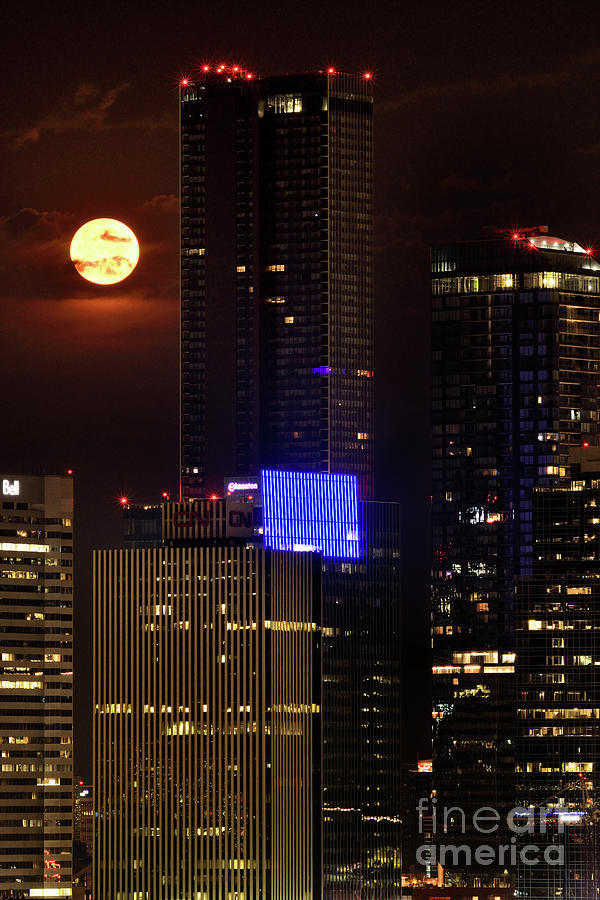 MOON OVER DOWNTOWN EDMONTON AUGUST 30th, 2023 Photograph by Terry Elniski
