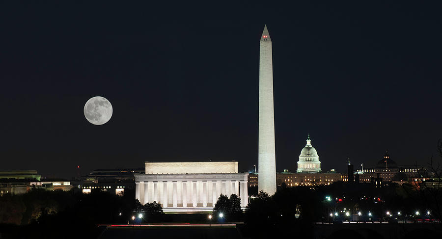 Moon Over Monument Photograph by Minnie Gallman