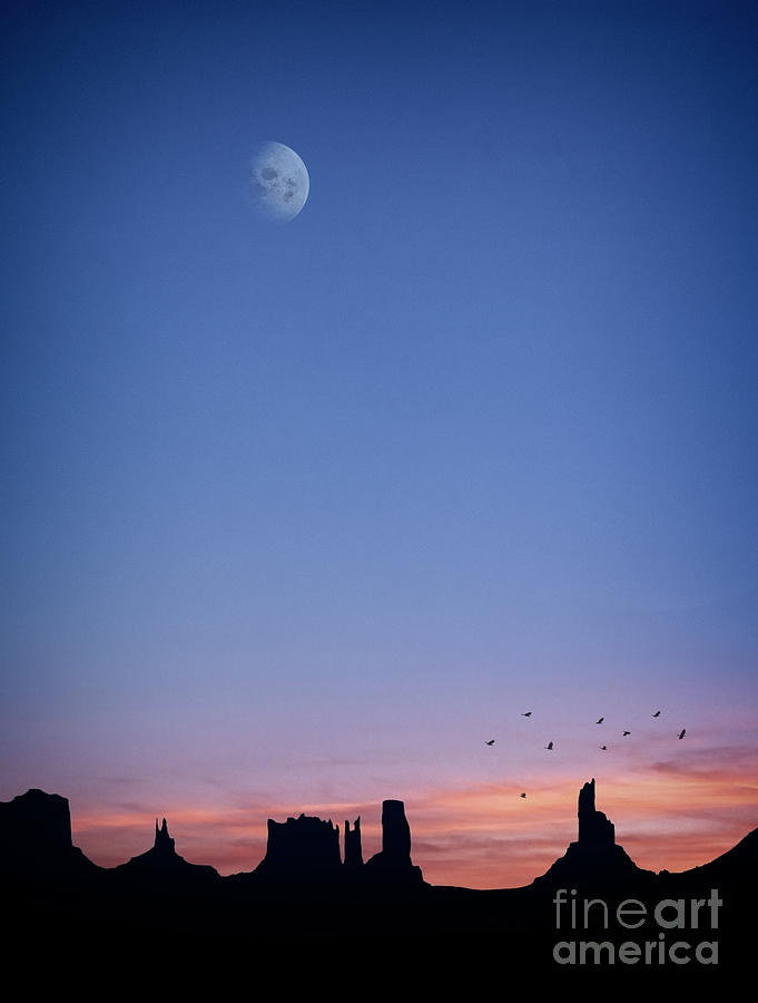 Moon over Monument Valley Photograph by Edmund Nagele FRPS