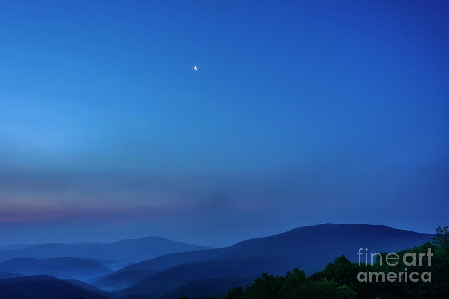 Moon over Mountains at Dawn Photograph by Thomas R Fletcher