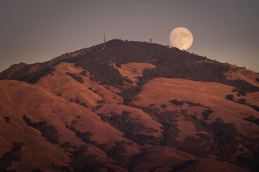 Moon Over Mt. Diablo 1 Photograph by Laura Macky