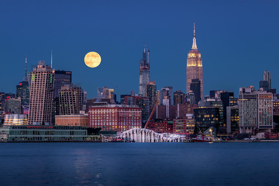 Moon Over NYC Photograph by Susan Candelario