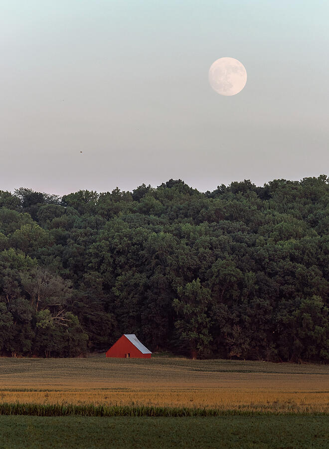 Moon Over Red Barn Photograph by Grant Twiss Moon Over Red Barn Photograph by Grant Twiss