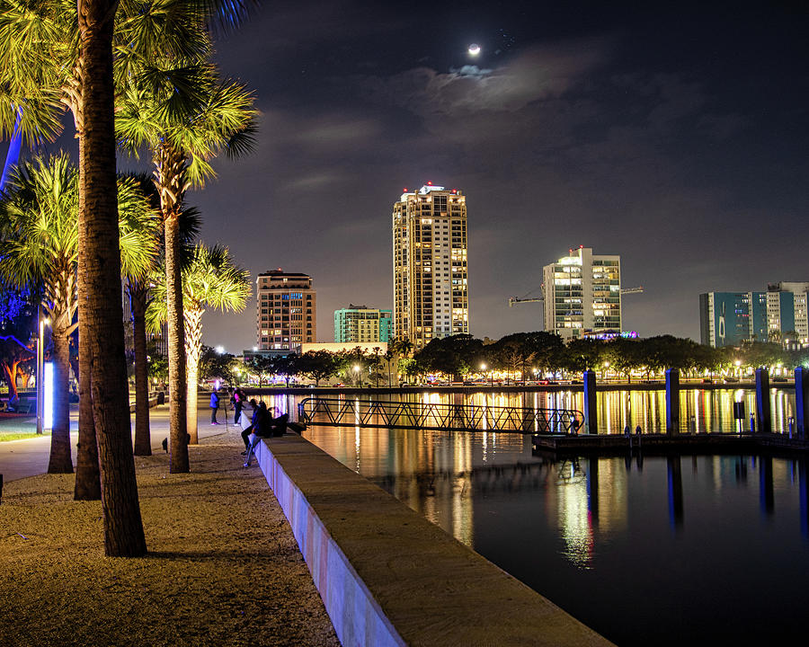 Moon Over St. Pete Photograph by Mark Stone - Fine Art America