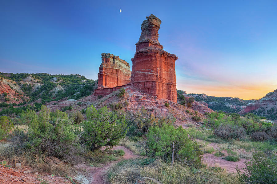 Moon over the Lighthouse, Palo Duro Canyon 1002 Photograph by Rob ...