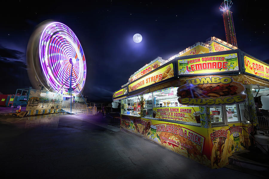 Moon Over the Midway Photograph by Mark Andrew Thomas