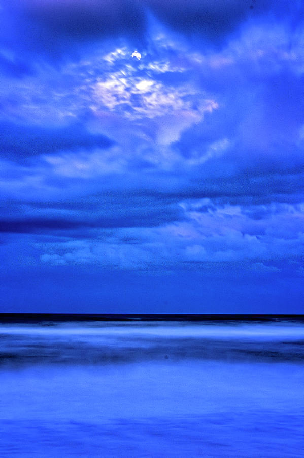 Moon Over The Ocean Photograph by Tom Singleton