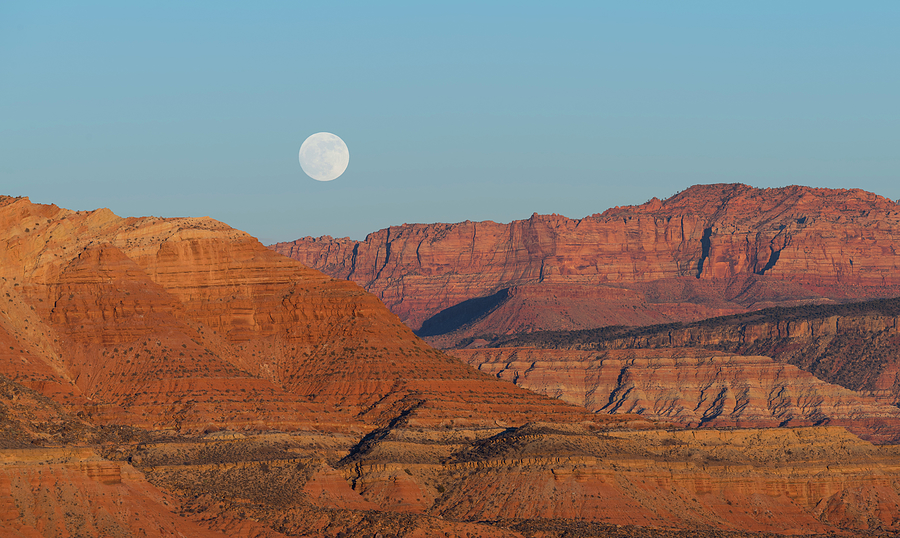 Moon over the Red Rocks Photograph by Loree Johnson