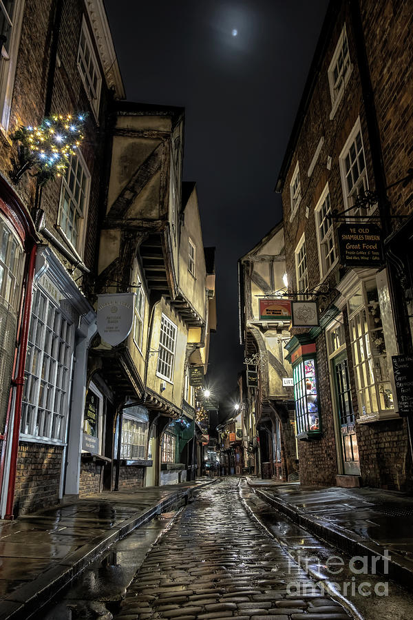 Moon Over the Shambles, York Photograph by Martin Williams
