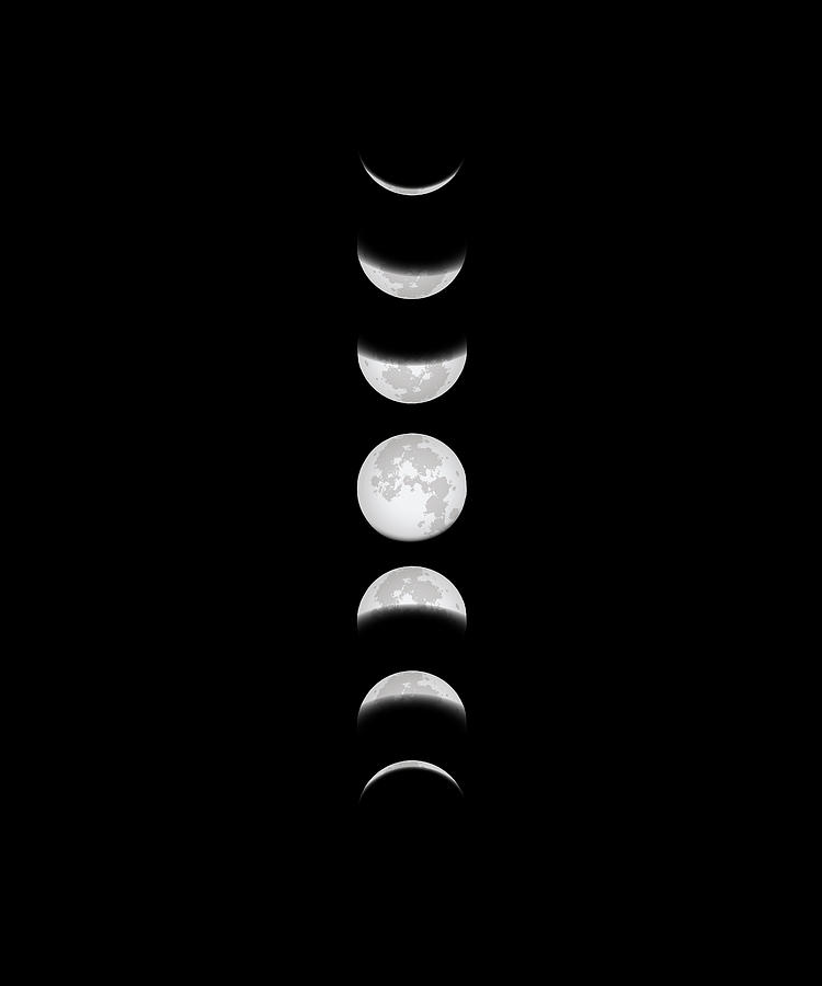 Moon Phases Digital Art by Manuel Schmucker - Pixels