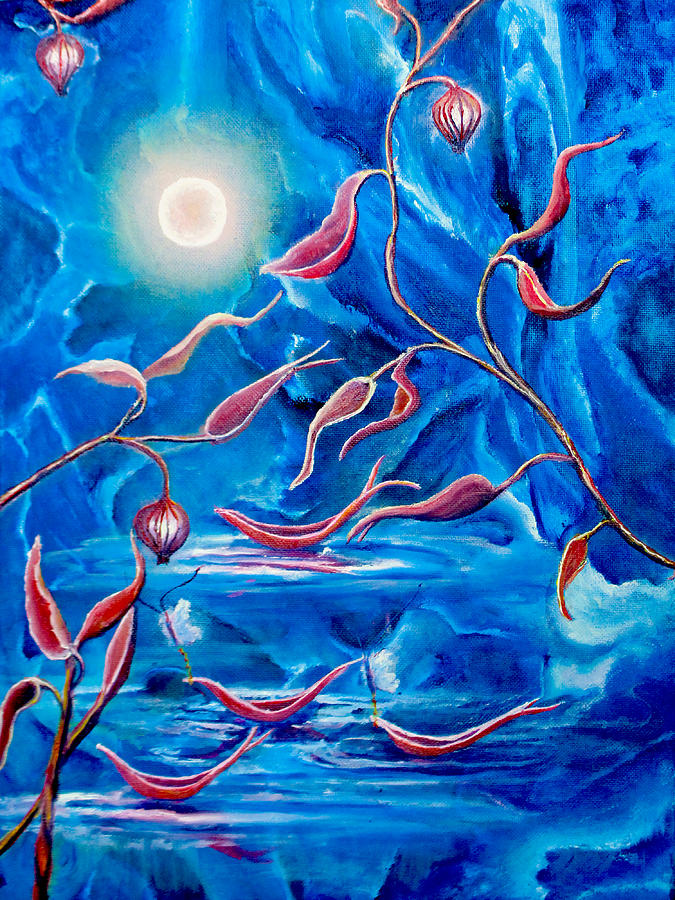 Moon Pond Painting by Medea Ioseliani