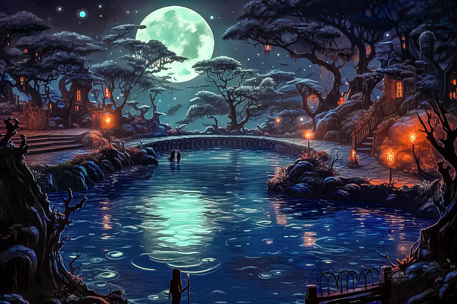 Moon Pool Digital Art by Bill Posner