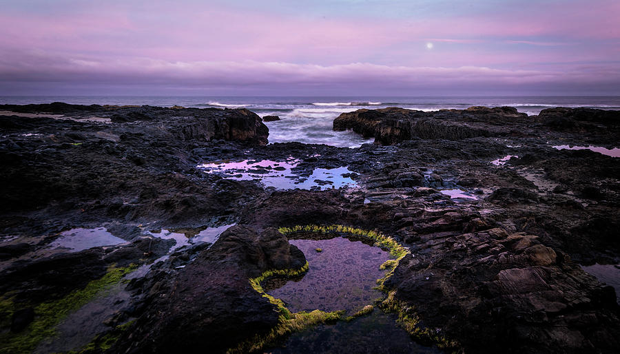 Moon Rise At Thors Well Photograph