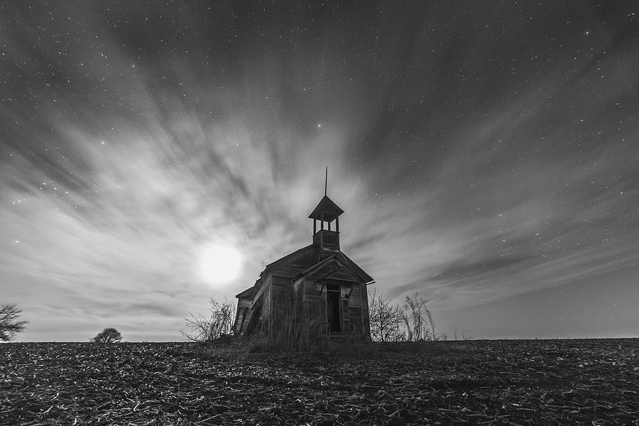 Winter Photograph - Moon Rise by Joseph Mills