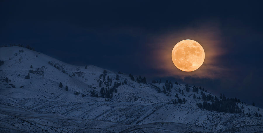 Boise Photograph - Moon rise over Boise hills by Vishwanath Bhat