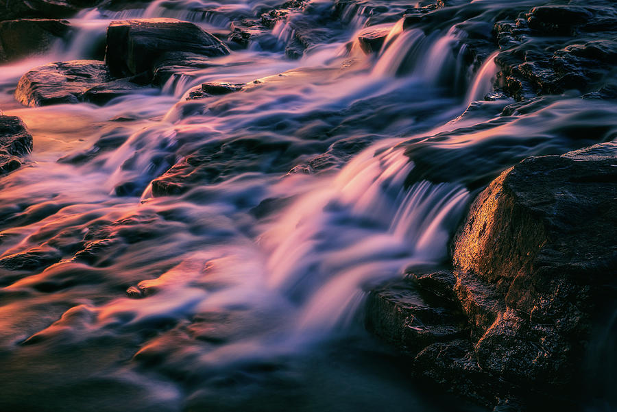 Moon River Falls at Sunset Photograph by Henry w Liu