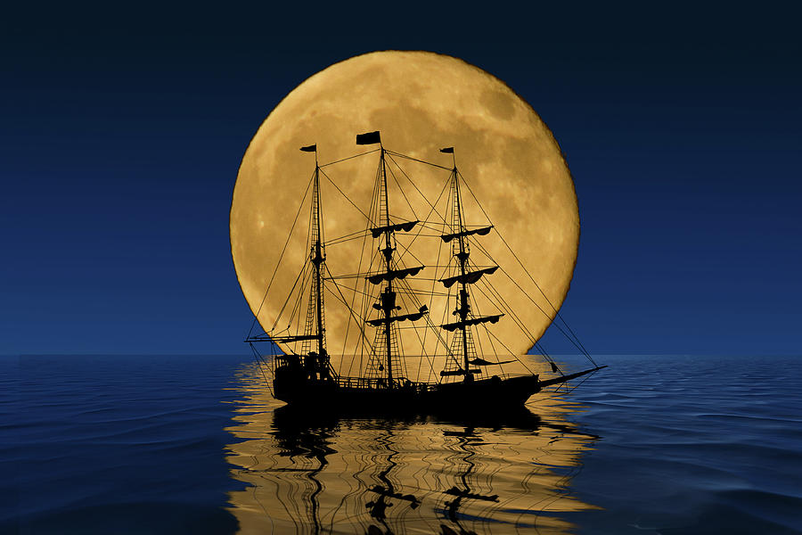 Moon Sailing Photograph by Shane Bechler