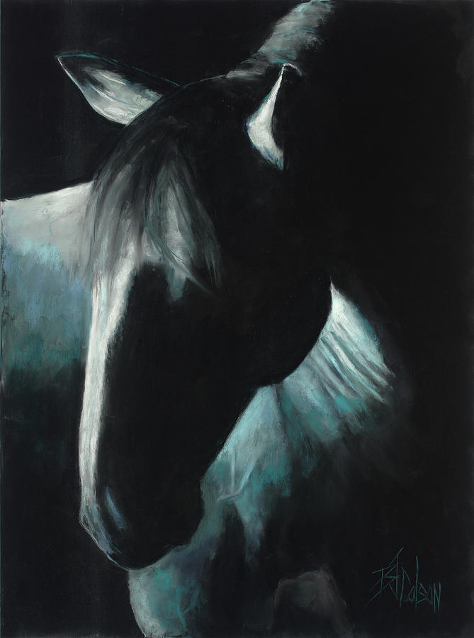 Horse Pastel - Moon Shadow by Billie Colson