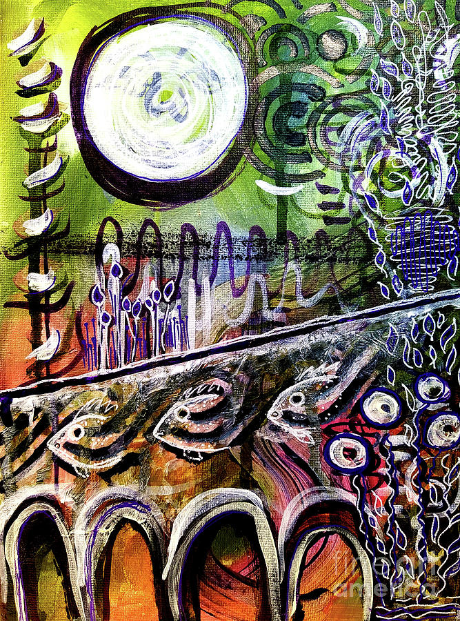 Moon Shine Bright Throughout The Night Mixed Media by Mimulux Patricia No